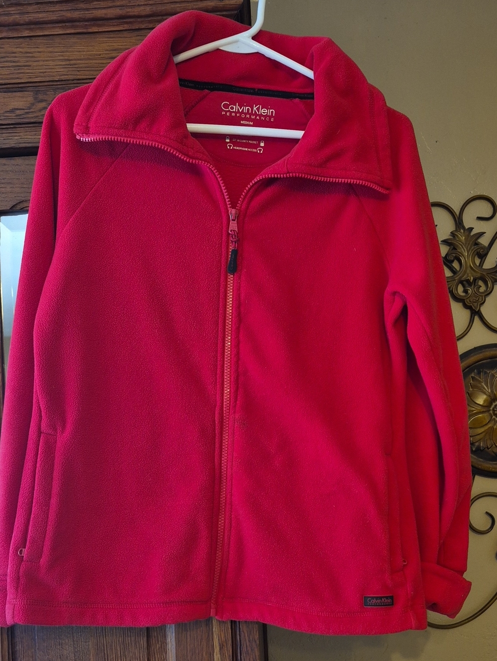 Calvin Klein Red Fleece Zip Jacket